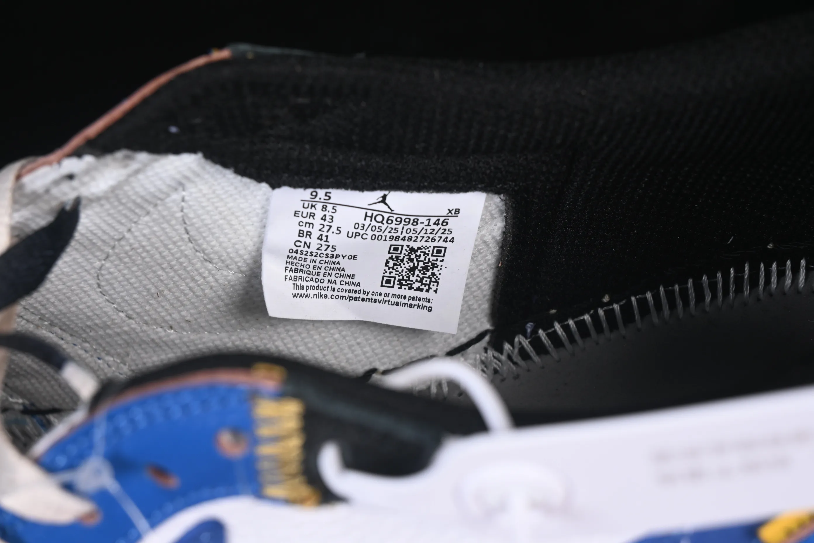 All categories Air Jordan Jordan series basketball shoes Air Jordan 1 Low Air Jordan 1 Low AJ1 Joe 1 UN blue and white low-top cultural and casual sneakers HQ6998-146